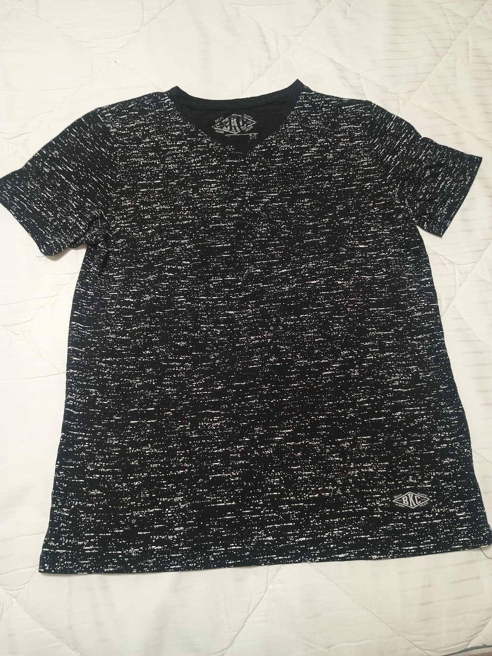Brooklyn Cloth Black & White Space-Dye Crew Neck Tee